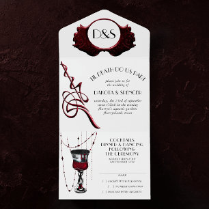 Invitation Tout En Un Gothique Luxe   La mort fait-nous partie Noir et s