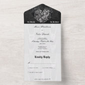 Invitation Tout En Un Gothique Noir & Blanc Squelette Couple Sans Dîner (À l'intérieur)