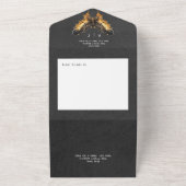 Invitation Tout En Un Gothique Noir & Or Moth Moody No Dinner (Dehors)