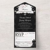 Invitation Tout En Un Gothique Romance Mariage - Menu RSVP  (À l'intérieur)