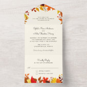 Invitation Tout En Un Gouache Automne part tous en un mariage Inviter (À l'intérieur)