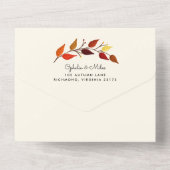 Invitation Tout En Un Gouache Automne part tous en un mariage Inviter (Verso)