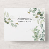 Invitation Tout En Un Gouache de verdure d'eucalyptus  (Verso)