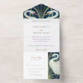 Invitation Tout En Un Graceful Art Déco Swan All-in-One Tear-Away RSVP (À l'intérieur)