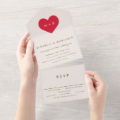 Invitation Tout En Un Grand coeur (Déchirure)