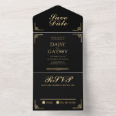 Invitation Tout En Un Grand Gatsby Enregistrer la date RSVP (À l'intérieur)