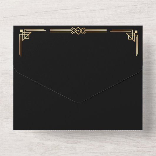 Invitation Tout En Un Grand Gatsby Enregistrer la date RSVP (Verso)