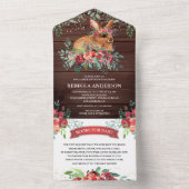 Invitation Tout En Un Grange Rustique Bois Bourgogne Baby shower de lapi (À l'intérieur)