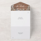 Invitation Tout En Un Grange rustique Bois Floral Verdure Cascade Mariag (Dehors)
