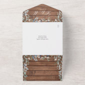 Invitation Tout En Un Grange rustique Bois Floral Verdure QR Code Mariag (Dehors)