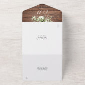 Invitation Tout En Un Grange rustique Bois vert Mariage floral (Dehors)