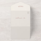 Invitation Tout En Un Grange Rustique Mariage de ferme Muet Red QR (Dehors)