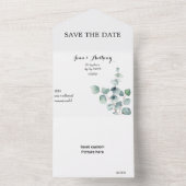 Invitation Tout En Un Green Elegant Flat Enregistrer La Date (À l'intérieur)