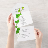 Invitation Tout En Un Green English Vine Mariage (Déchirure)