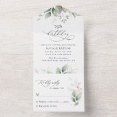 Invitation Tout En Un Greenery, Eucalyptus Leaves, Boho, Birthday (À l'intérieur)