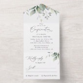 Invitation Tout En Un Greenery, Eucalyptus Leaves, Boho, Confirmation (À l'intérieur)