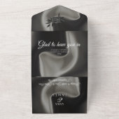 Invitation Tout En Un Grey Elegant calligraphie Mariage (Dehors)