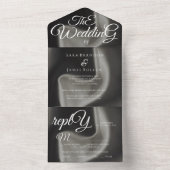 Invitation Tout En Un Grey Elegant calligraphie Mariage (À l'intérieur)