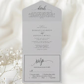 Invitation Tout En Un Gris Clair Simple Écriture Moderne