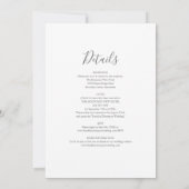 Invitation Tout En Un Gris Et Blanc Élégant Mariage Script (Dos)