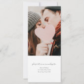 Invitation Tout En Un Gris Et Blanc Script Photo Mariage (Dos)