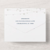 Invitation Tout En Un Guirlande lumineuse de ferme rustique pour mariage (Verso)