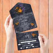 Invitation Tout En Un Halloween Automne Octobre Orange Rose mariage