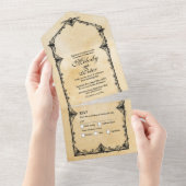 Invitation Tout En Un Halloween chauves-souris frontière gothique Invita (Déchirure)