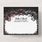 Invitation Tout En Un Halloween élégante et éclaboussure de sang - avec (Verso)