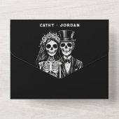 Invitation Tout En Un Halloween gothique couple mariage tout en un invit (Verso)