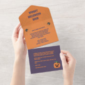 Invitation Tout En Un Halloween Kawaii Motif (Déchirure)