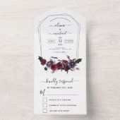 Invitation Tout En Un Halloween Mariage Automne automne foncé Bourgogne  (À l'intérieur)
