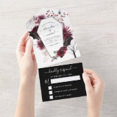 Invitation Tout En Un Halloween Mariage Automne automne foncé Bourgogne (Déchirure)