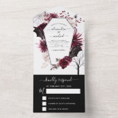 Invitation Tout En Un Halloween Mariage Automne automne foncé Bourgogne (À l'intérieur)