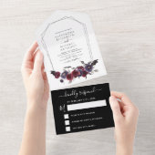 Invitation Tout En Un Halloween Mariage Automne automne foncé Bourgogne (Déchirure)