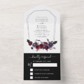Invitation Tout En Un Halloween Mariage Automne automne foncé Bourgogne  (À l'intérieur)