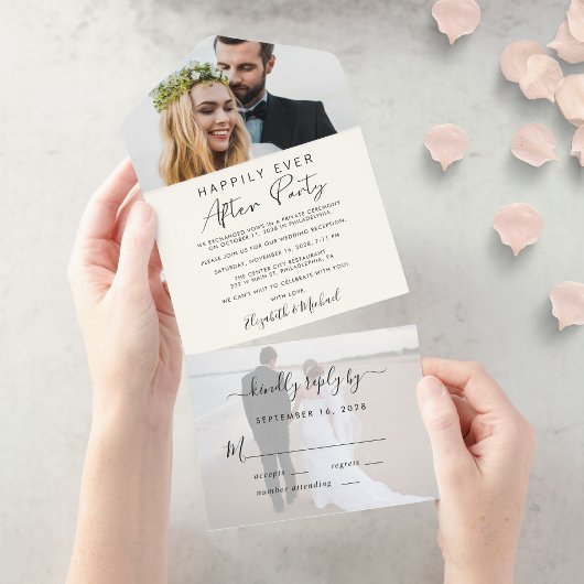 Invitation Tout En Un Happily Ever After 2 Photo Réception de mariage