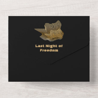 Invitation Tout En Un Happy Crown Black and Gold Bachelor Party