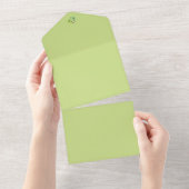 Invitation Tout En Un Happy Green Clover Feuille Motif d'art (Déchirure)