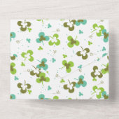 Invitation Tout En Un Happy Green Clover Feuille Motif d'art (Verso)