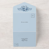 Invitation Tout En Un Harbour Blue Floral et (Dehors)