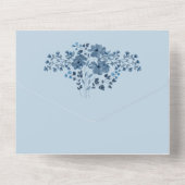 Invitation Tout En Un Harbour Blue Floral et (Verso)