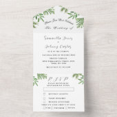 Invitation Tout En Un Herbes vertes Aquarelle Vert Sage Thyme Mariage (À l'intérieur)
