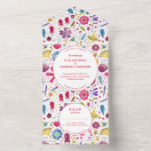 Invitation Tout En Un Hérisson Fleurs sauvages Peinture aquarelle (À l'intérieur)