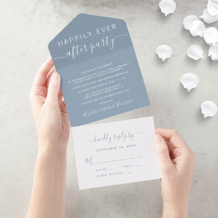 Invitation Tout En Un Heureusement Jamais Après La Réception De Mariage 