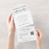 Invitation Tout En Un Heureusement jamais après QR Code Mariage Réceptio (Déchirure)