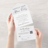 Invitation Tout En Un Heureusement jamais après QR Code Mariage Réceptio (Déchirure)