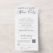 Invitation Tout En Un Heureusement jamais après QR Code Mariage Réceptio (À l'intérieur)