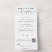 Invitation Tout En Un Heureusement jamais après QR Code Mariage Réceptio (À l'intérieur)