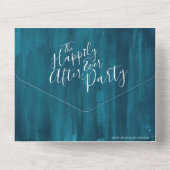Invitation Tout En Un Heureux jamais après mariage photo aqua turquoise (Verso)